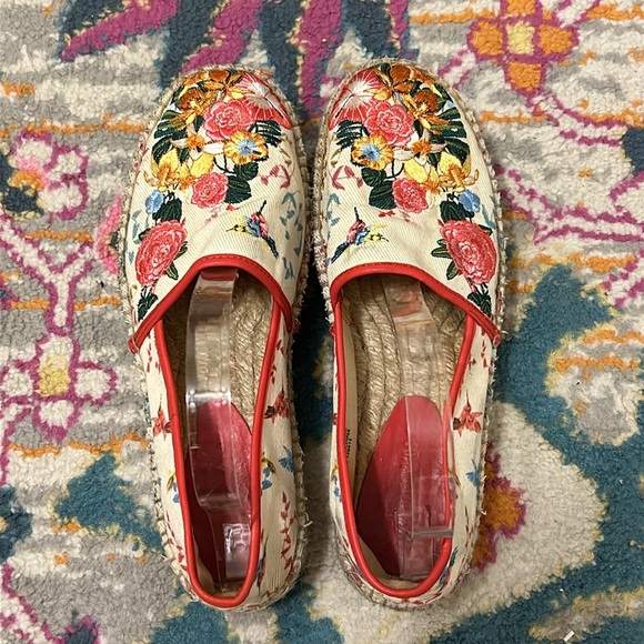 Johnny Was Floral Embroidered Andra Platform Espadrille Slide On Flat Size 8 - Picture 3 of 13